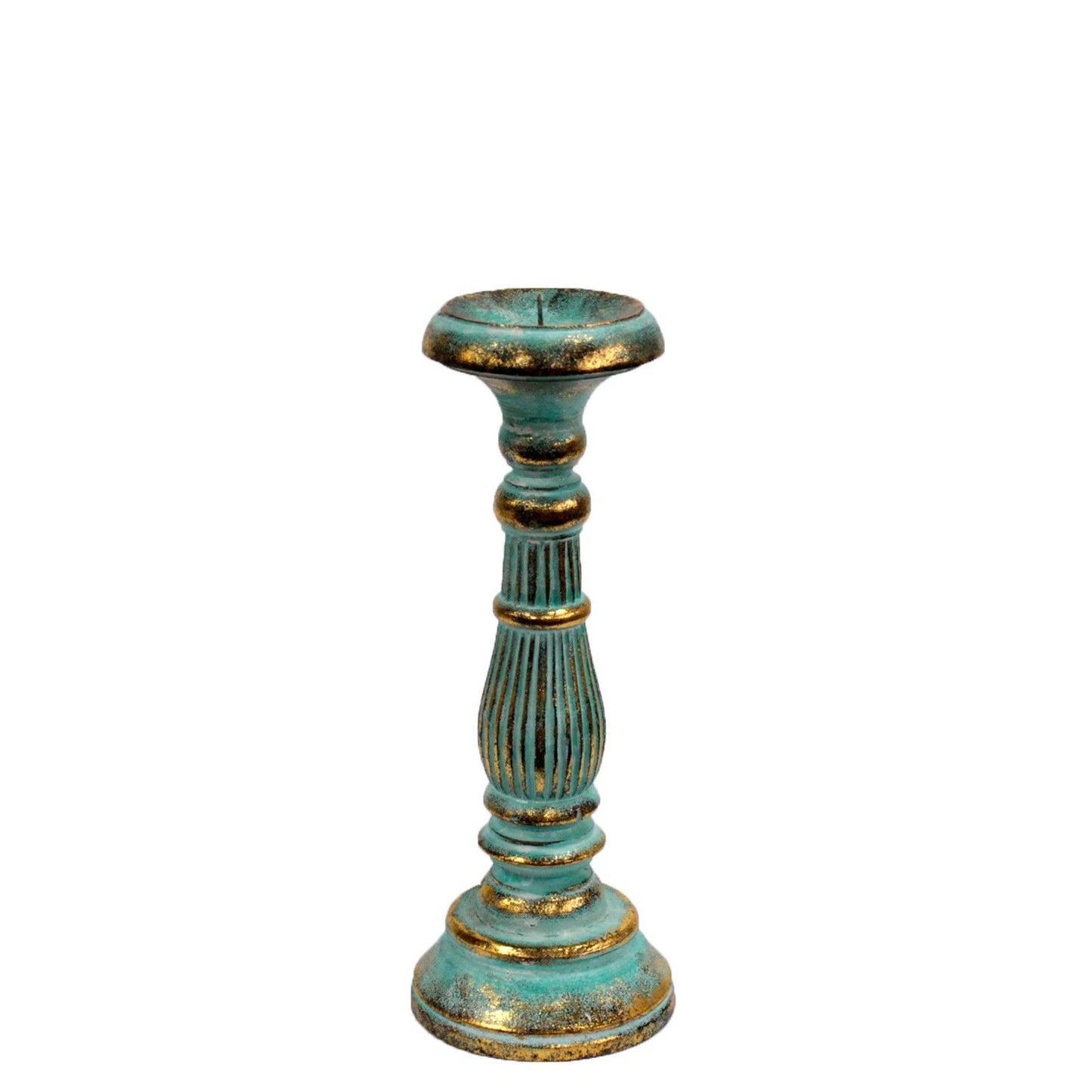 Small Candle Stand - Turquois Gold | Auro & Co