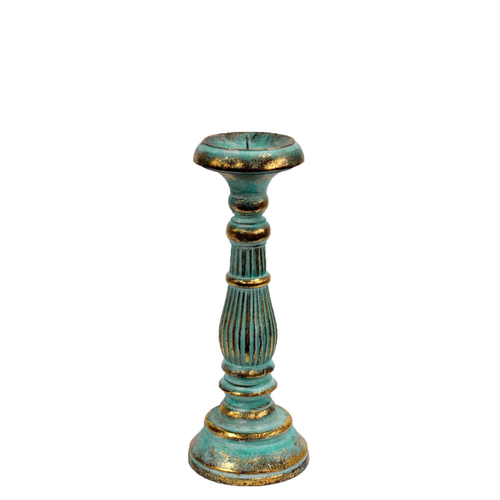 Small Candle Stand - Turquois Gold | Auro & Co