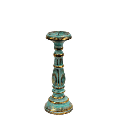Small Candle Stand - Turquois Gold | Auro & Co
