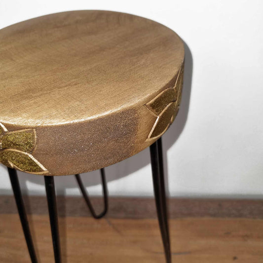Plant Stand – Natural & Gold