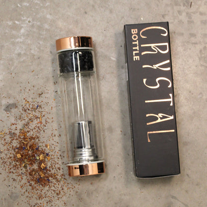 Crystal Glass Tea Infuser Bottle - Rose Gold - Amethyst – product image 5