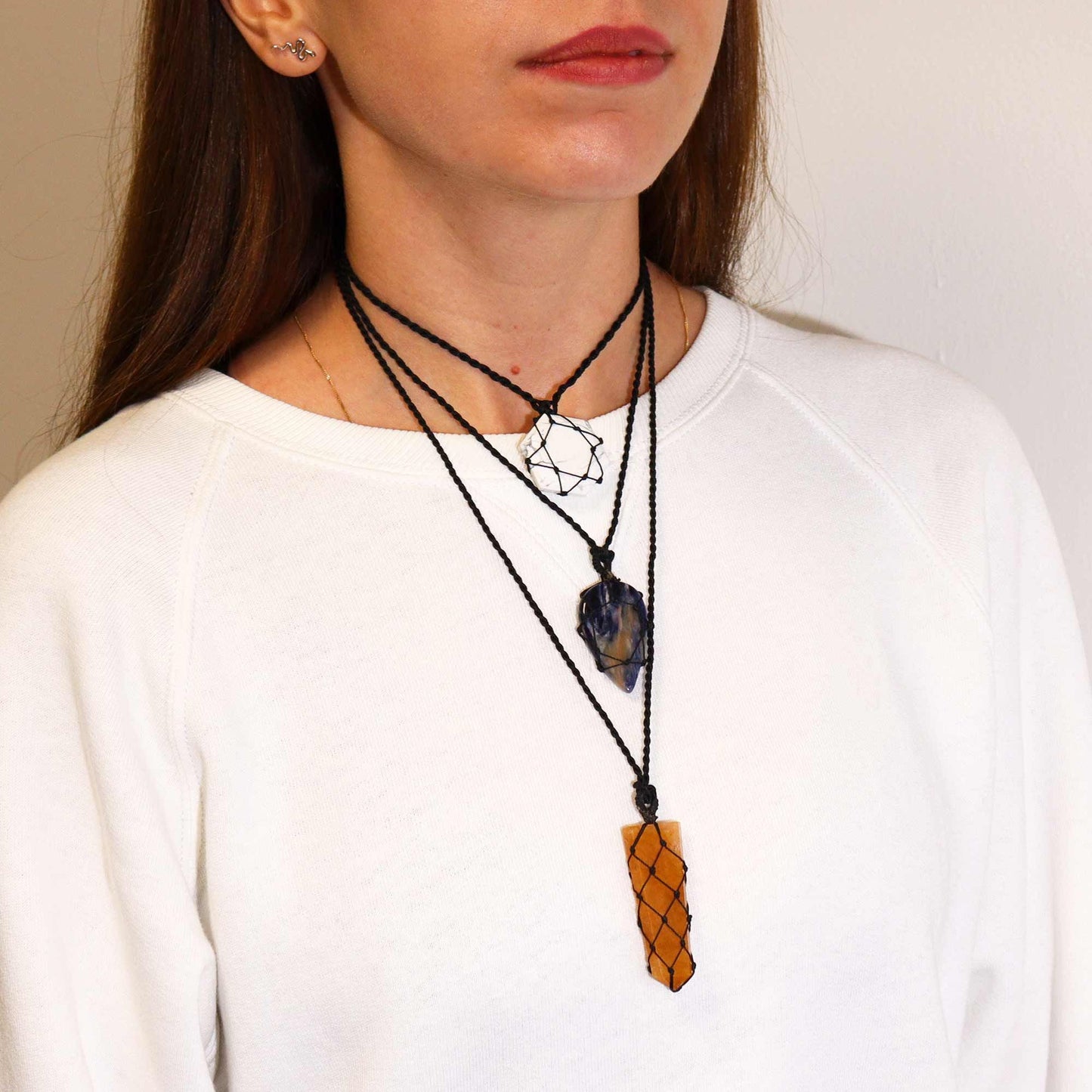 Laced Gemstone Hexagon Pendant - White Howlite – packaging