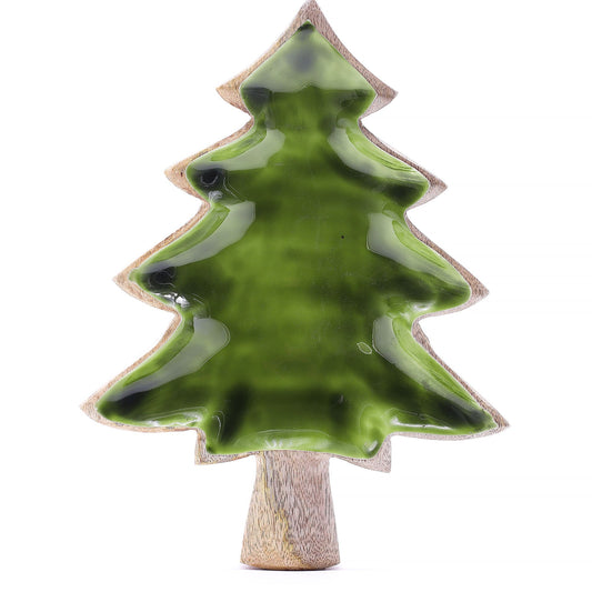 Lost in the Forrest -  Enamel Tree Wooden Bowl - 25x19cm