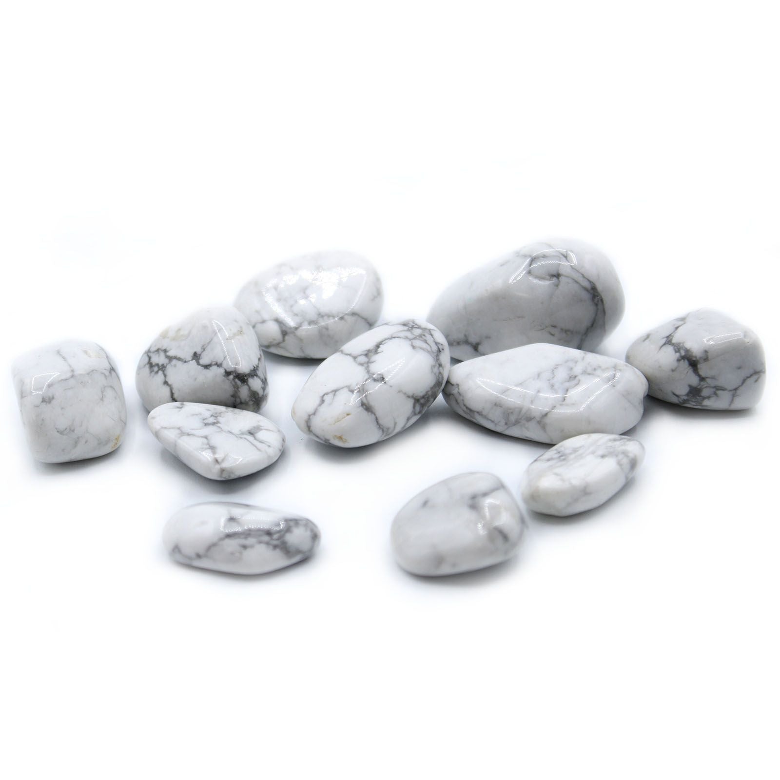 L Tumble Stones - Howlite, White | Auro & Co