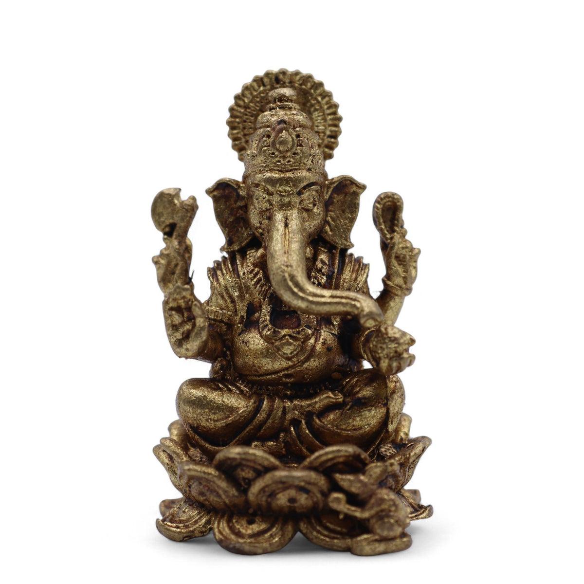 Ganesha Brass Miniature Figure, Small, 4cm