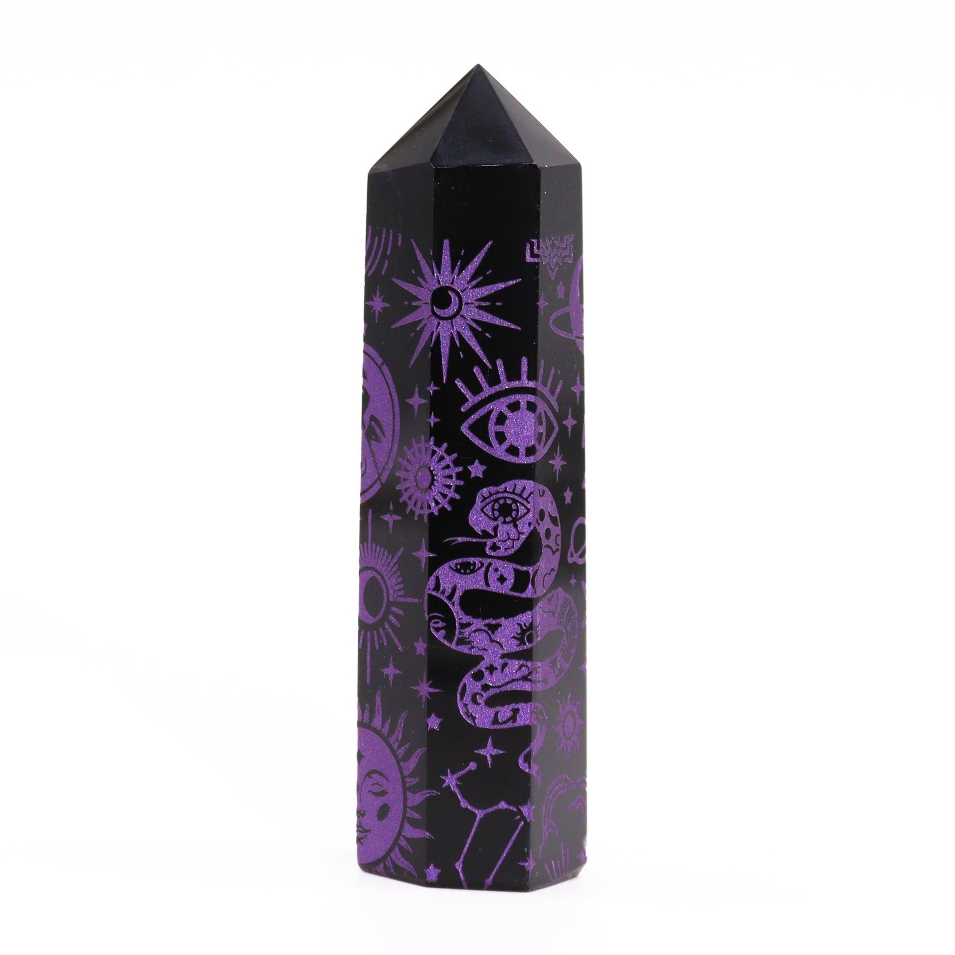 Black Obsidian Point - Mystic Story - Deep Purple – packaging