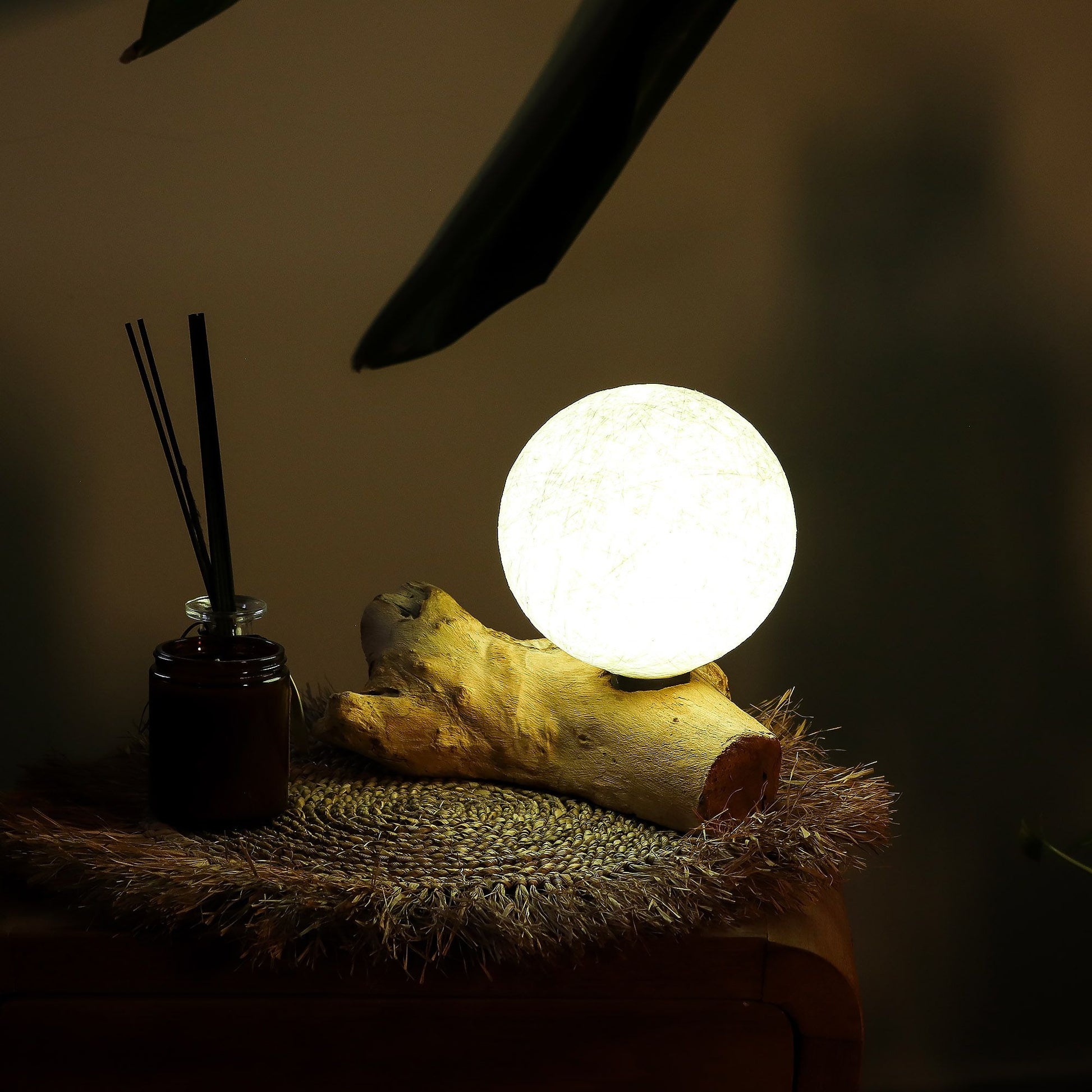 DriftGlow Lamp Cotton Luna Ivory Shade – lifestyle shot