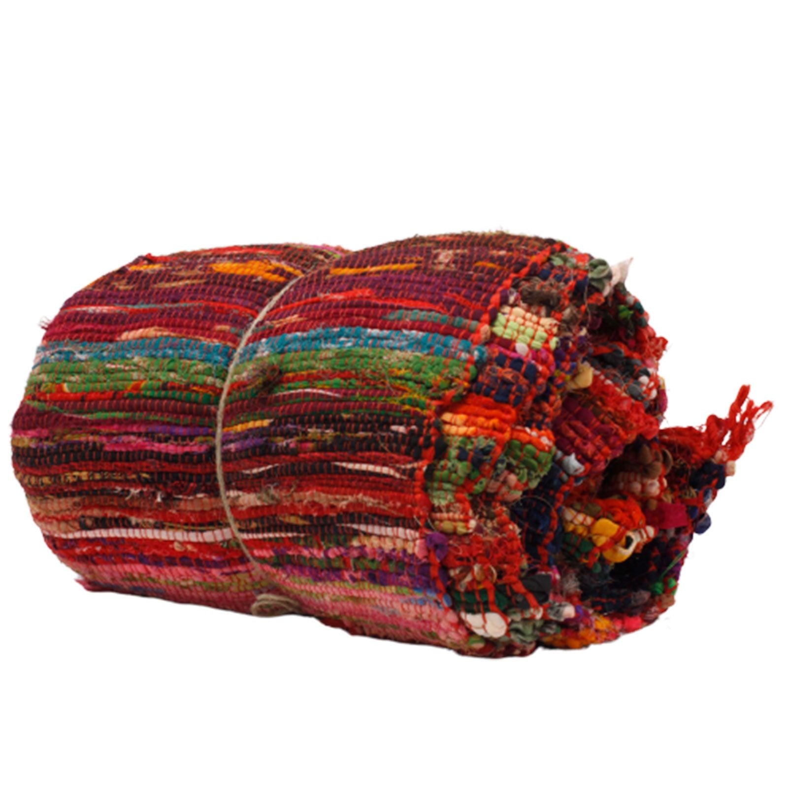 Luxury Handwoven Rag Rug – Red (150 × 90 cm) – product image 5