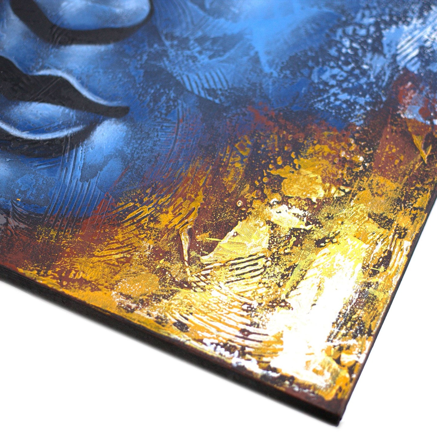Blue Aura Serenity – Abstract Buddha Painting (80×60cm)