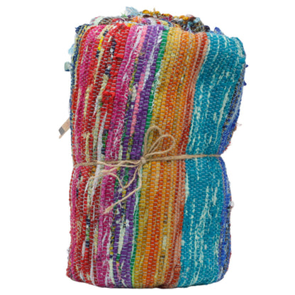 Luxury Handwoven Rag Rug – Blue(150 × 90 cm) – lifestyle shot