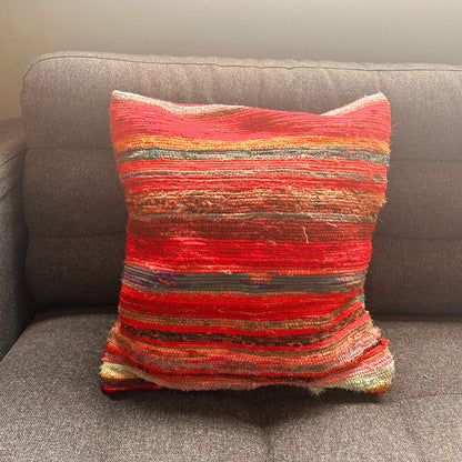 Rag Rug Cushion Covers - Rich Reds – lifestyle shot
