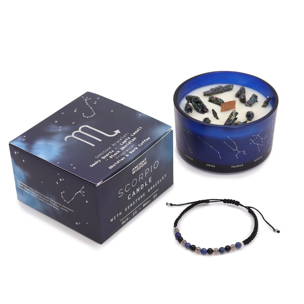 Scorpio Zodiac Crystal Candle Set | Auro & Co