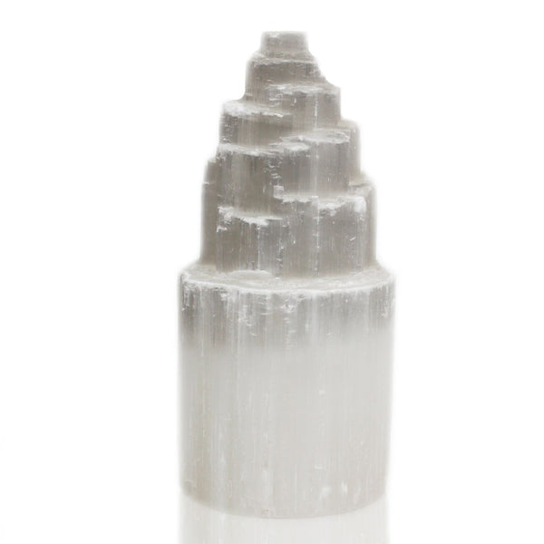 Natural Selenite Tower Lamp - 20 cm | Auro & Co