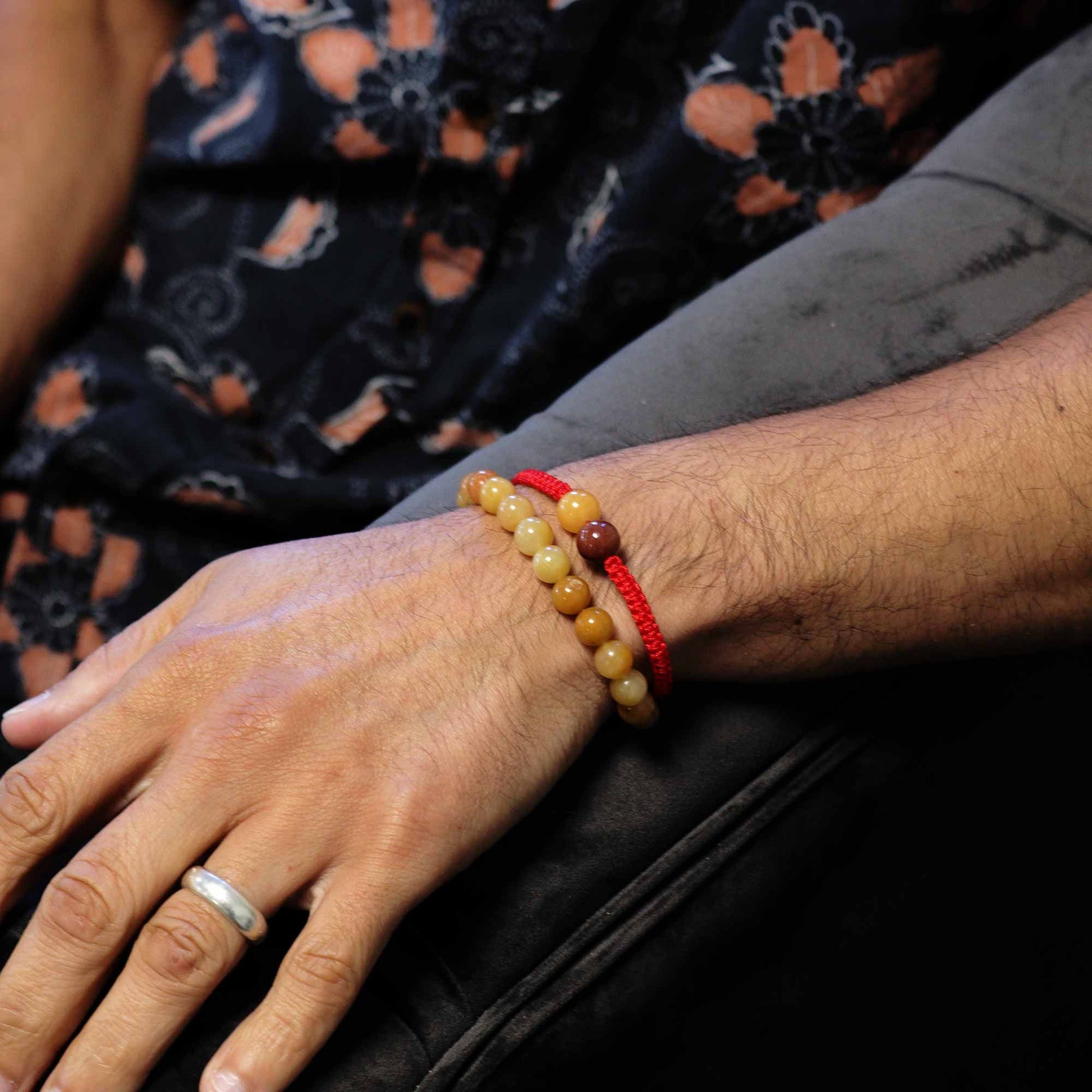 Gemstone Double Power Bracelets- Yellow Aventurine – lifestyle shot