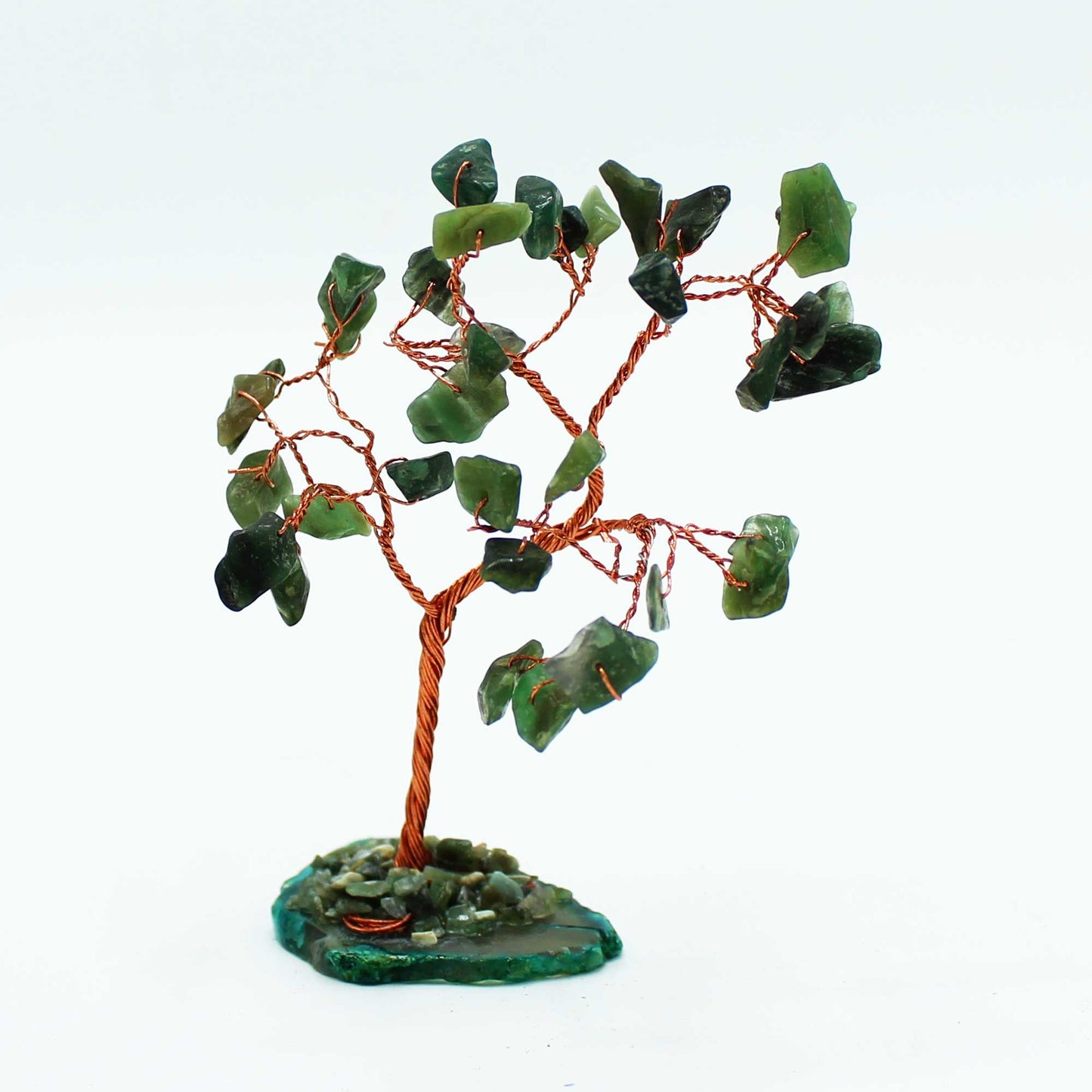 Gemstone Tree - Green Aventurine on Green Agate Base (35 stones) | Auro & Co