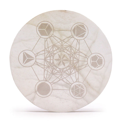 Large Charging Plate 18cm - Sacred Geometry – detail view