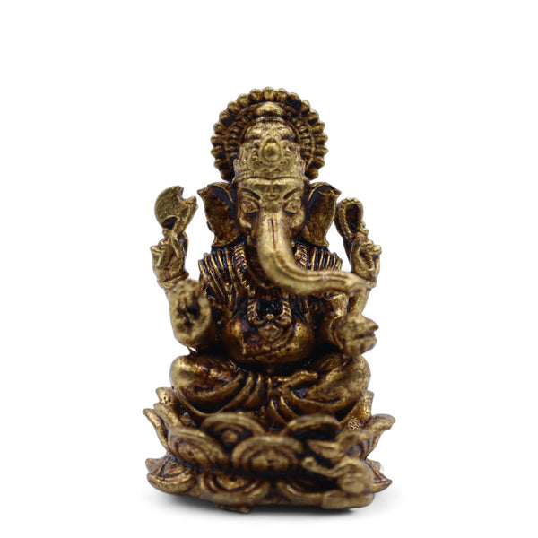 Wisdom & New Beginnings Brass Ganesha Mini Statue – 30mm | Auro & Co