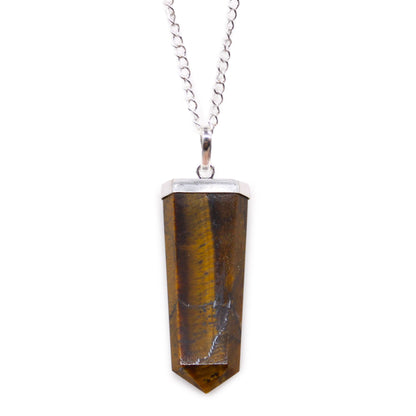Gemstone Flat Pencil Pendant - Tiger Eye | Auro & Co