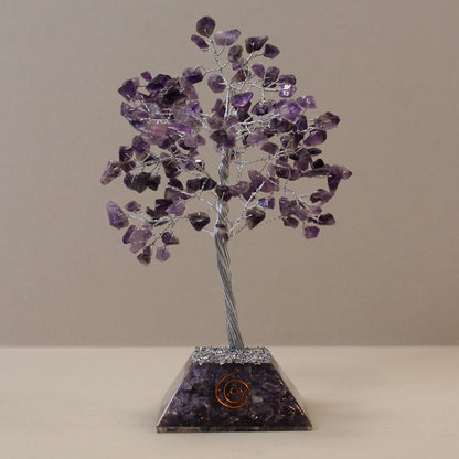 Gemstone Tree with Organite Base - 160 Stone - Amethyst – detail view