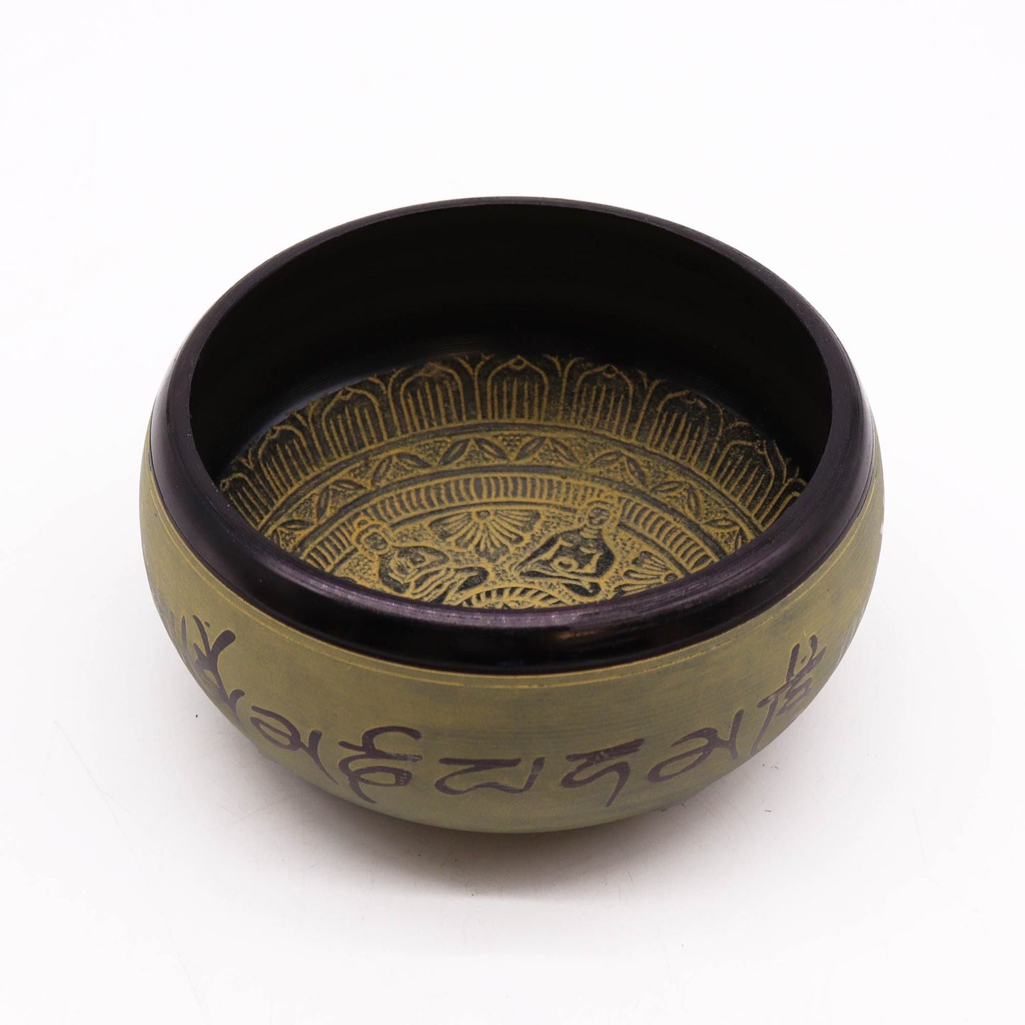 Earth Powder Singing Bowl - Mantra Five Buddha - 16cm – detail view
