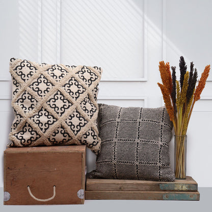 Soft Grey Herringbone Artisan Cushion Cover – 40x40 cm – product image 5