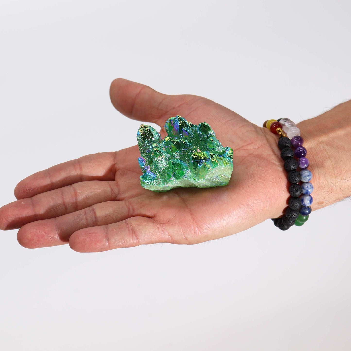 Med Enhanced Quartz - Aura Green Flame Quartz – packaging