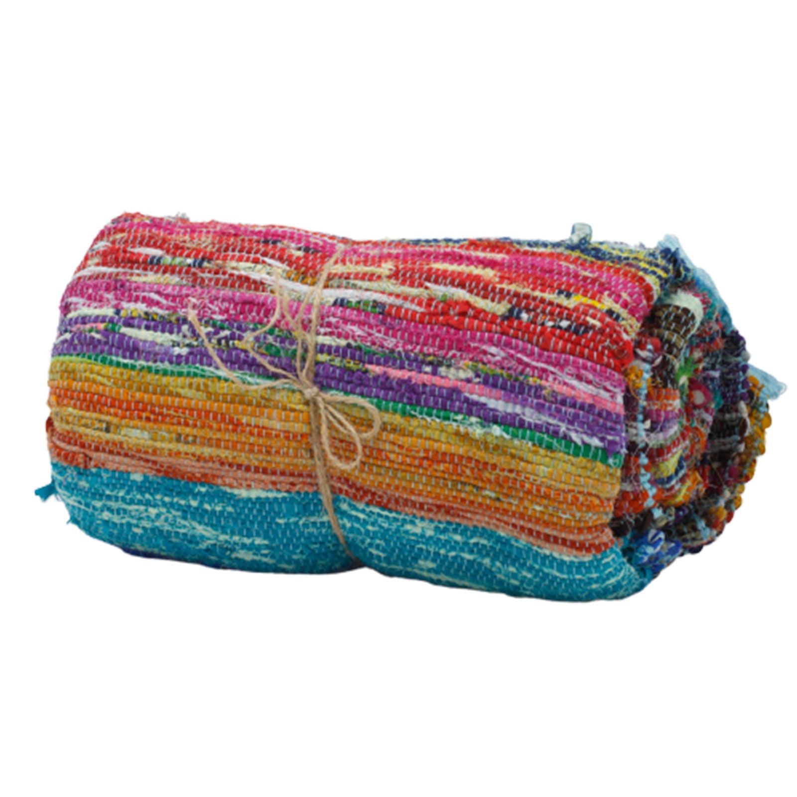 Luxury Handwoven Rag Rug – Blue(150 × 90 cm) – packaging