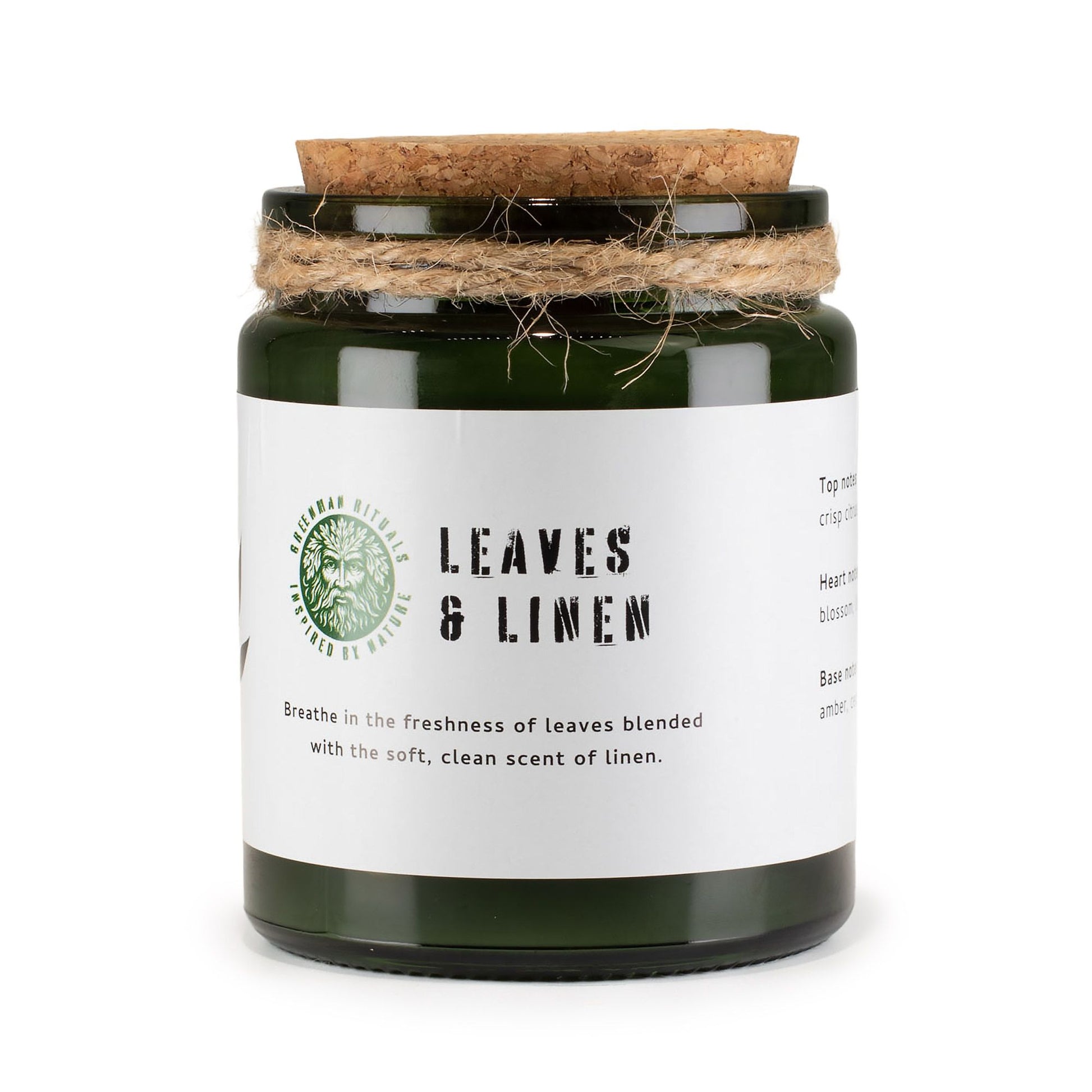 Greenman Woodwick Soy Candle - Leaves & Linen | Auro & Co