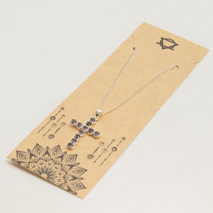 Indian Devotional Pendant - Silver Plated (45cm Chain)- Ionite Crucifix – packaging