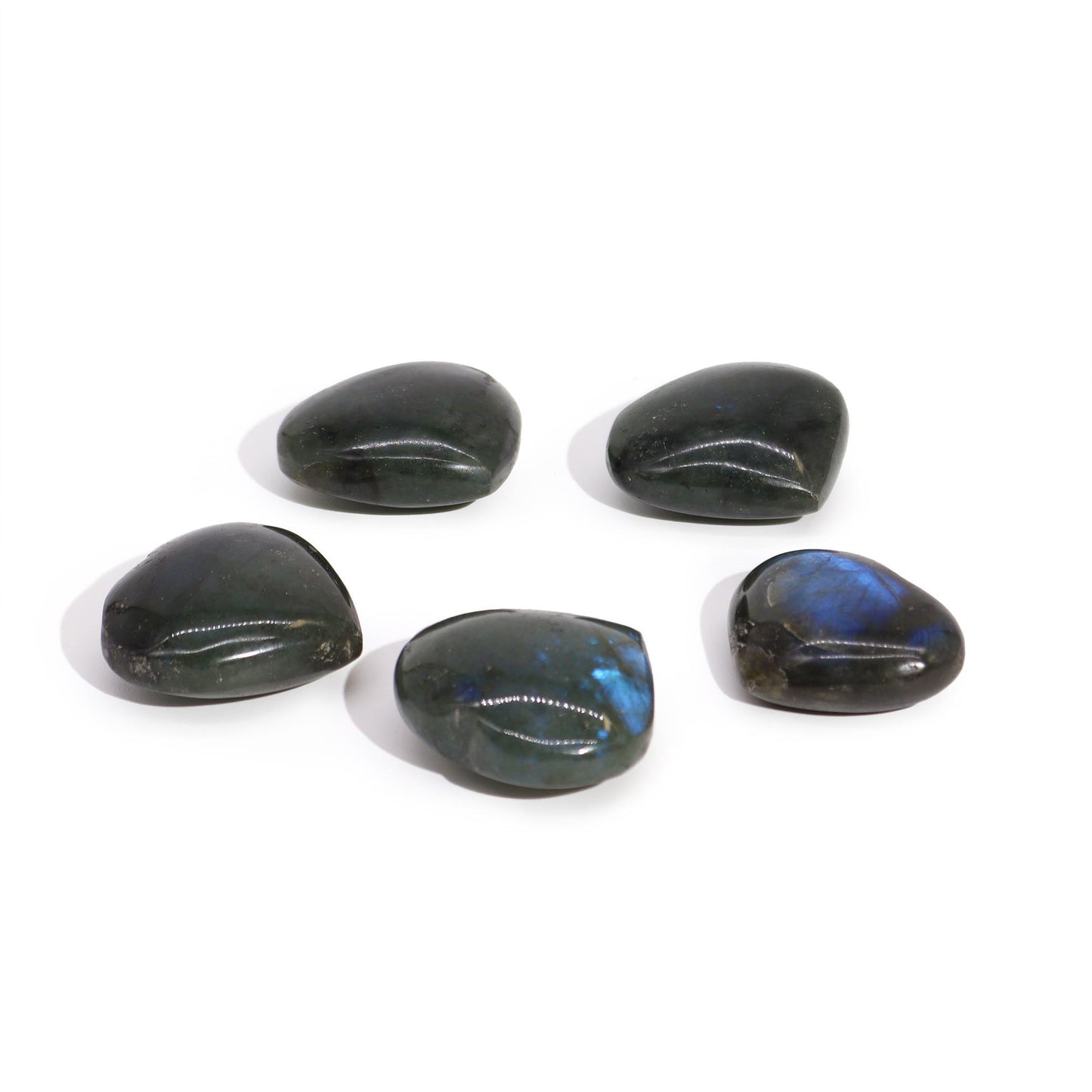Madagascar Labradorite Hearts Stone (approx 25gm 40mm) | Auro & Co