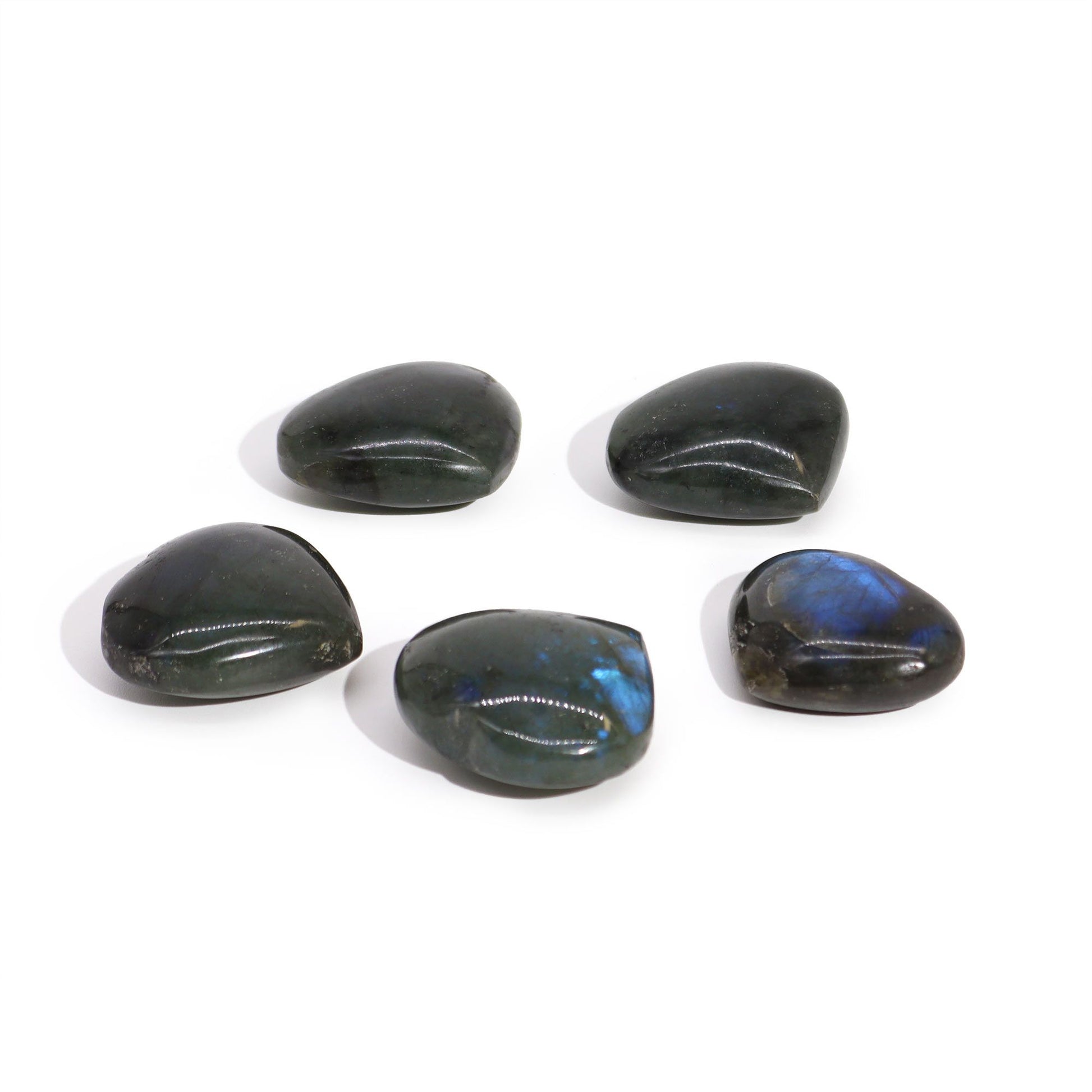 Madagascar Labradorite Hearts Stone (approx 25gm 40mm) | Auro & Co
