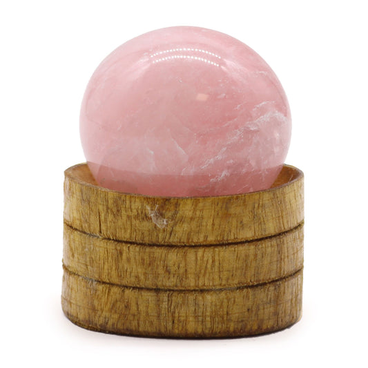 Gemstone Sphere 40mm - Rose Quartz with Stand | Auro & Co