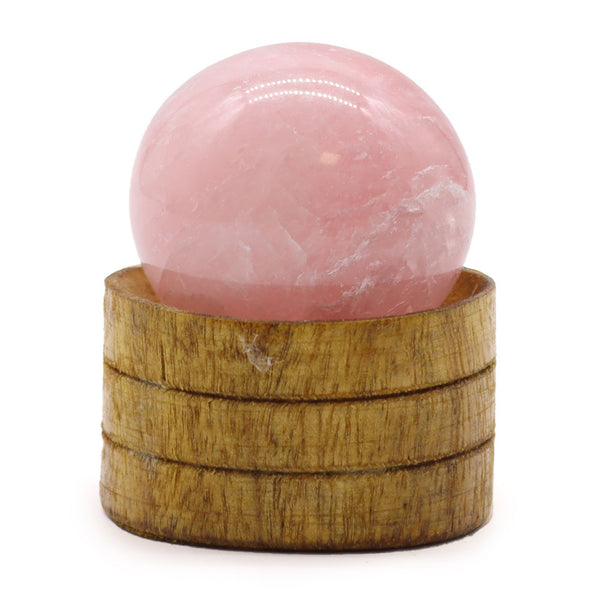 Gemstone Sphere 40mm - Rose Quartz with Stand | Auro & Co