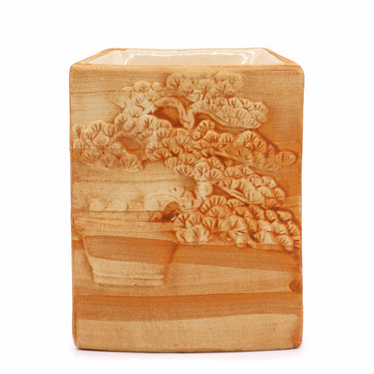 Bonsai Harmony Oil Burner – Hand-Painted Natural Ceramic | Auro & Co