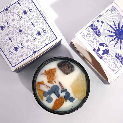 Hop Hare Crystal Magic Flower Candle - The Sun – packaging