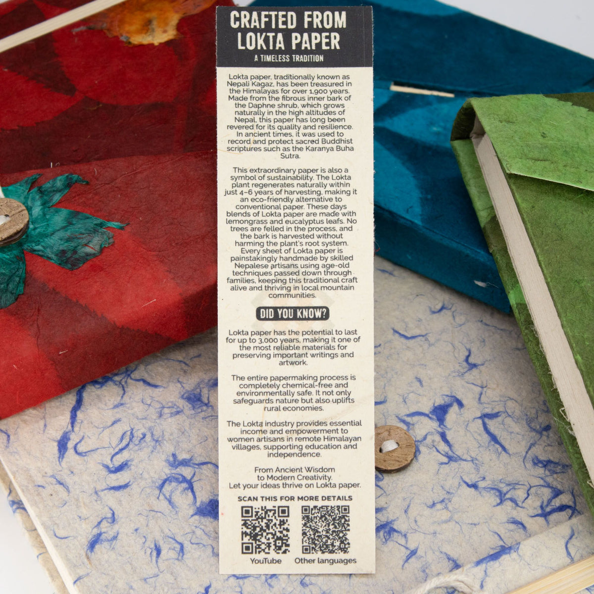Teal Lokta Mini Tiles Notebook, Large