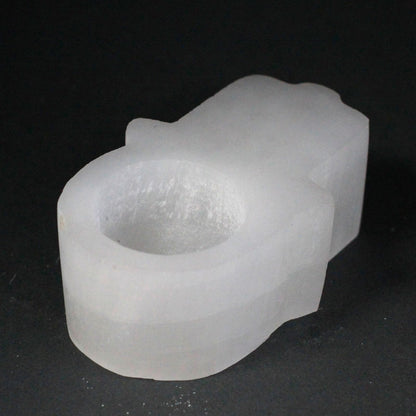 Selenite Hamsa Candle Holder  | Auro & Co