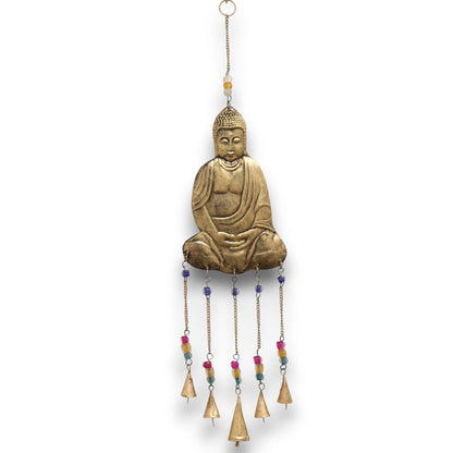 Buddha Brass Bell Chime, Large, 5 Bells
