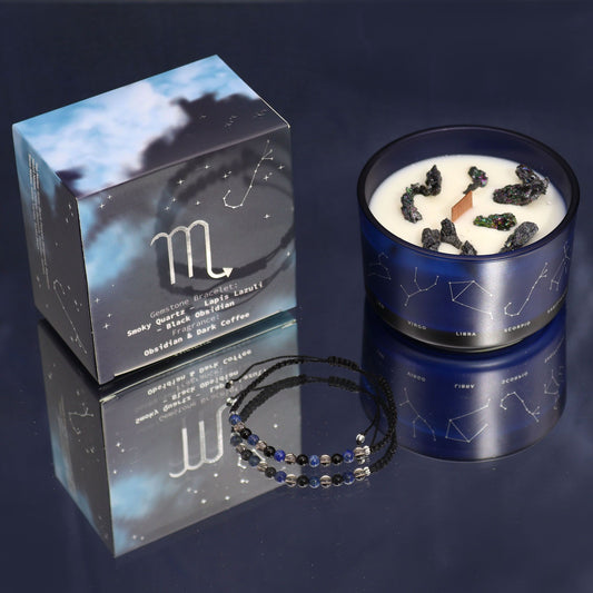 Scorpio Zodiac Crystal Candle Set