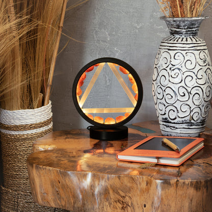 Fire Gemstone Halo Lamp, Carnelian and Selenite