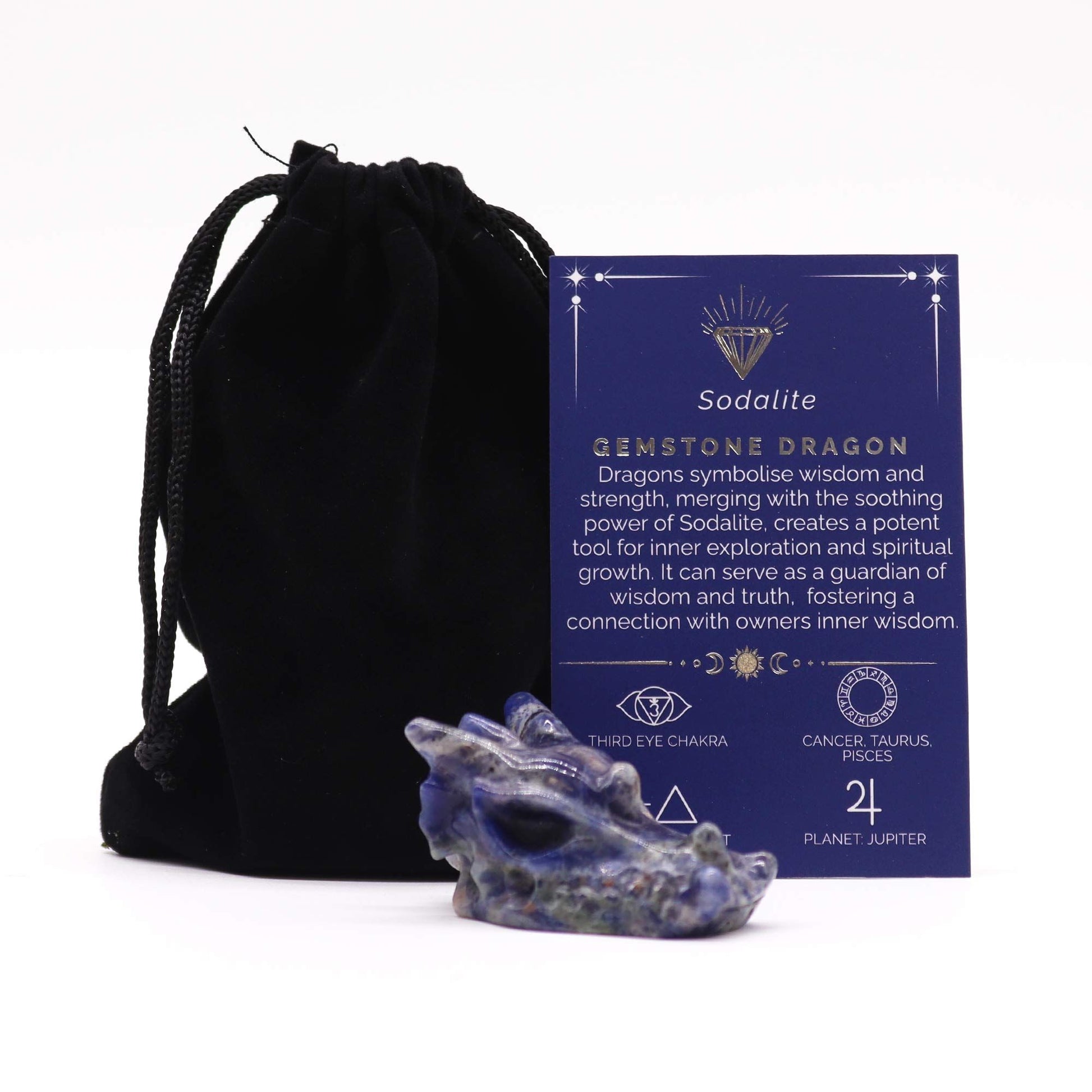 Gemstone Small Dragon Head- Sodalite | Auro & Co