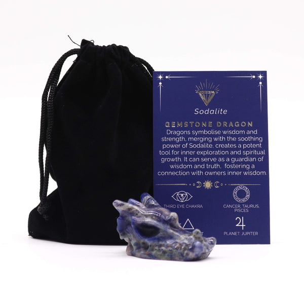 Gemstone Small Dragon Head- Sodalite | Auro & Co