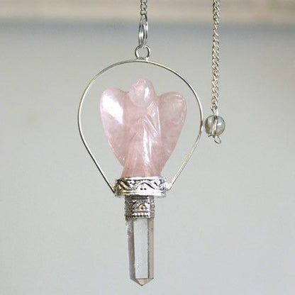 Angel Pendulum with Ring- Rose Quartz | Auro & Co