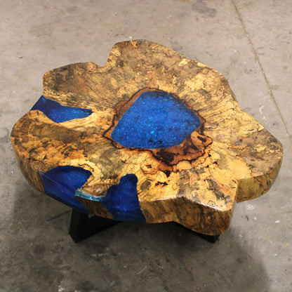 Ocean Rift Table – Hand-Shaped Wood & Resin Piece