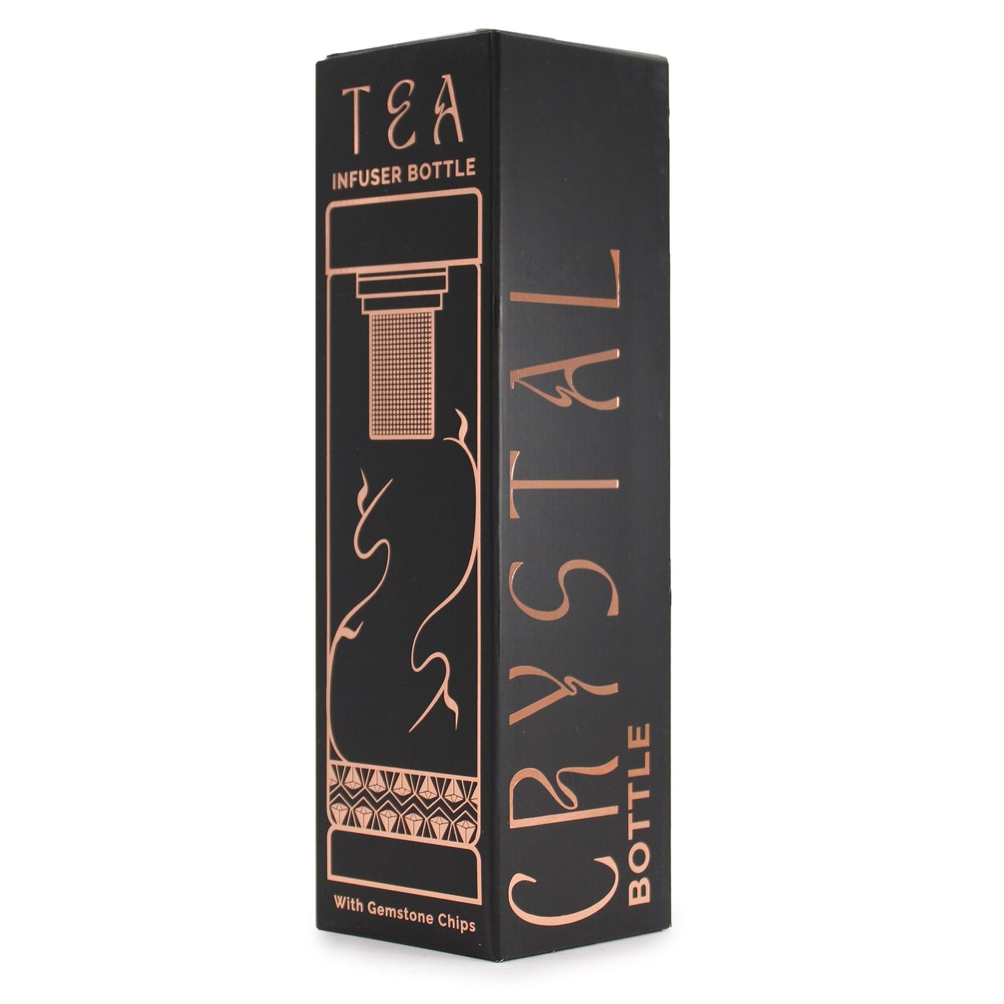 Crystal Glass Tea Infuser Bottle - Rose Gold - Red Jasper – product image 6