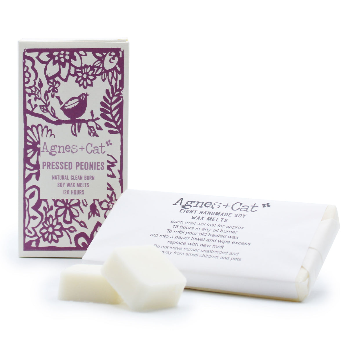 Pressed Peonies Wax Melts, Box of 8 - Agnes + Cat