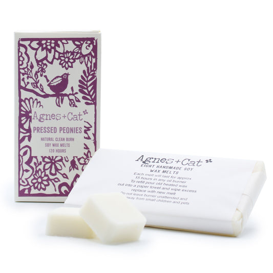 Pressed Peonies Wax Melts, Box of 8 - Agnes + Cat