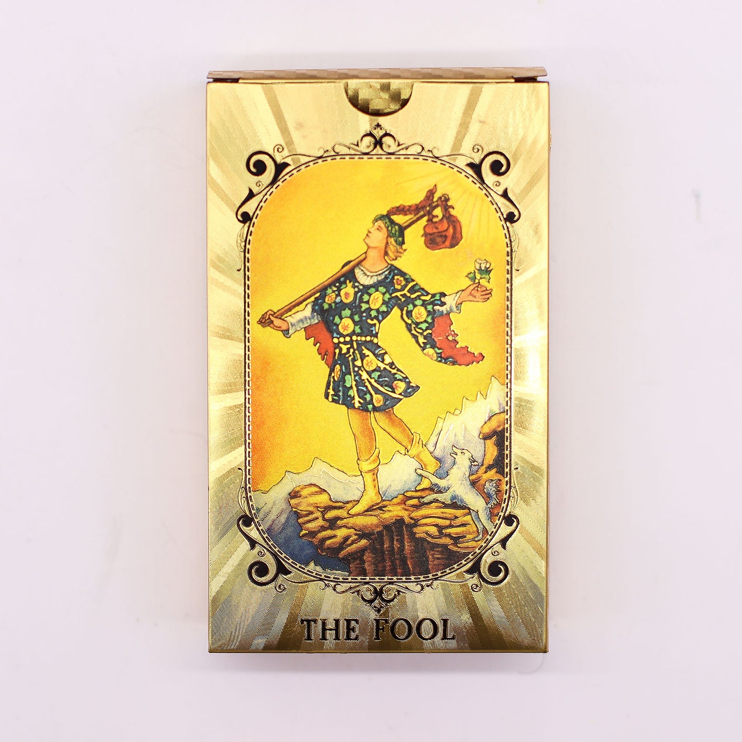Blue & Gold Foil Tarot Card Set - All Seeing Eye - with booklet – detail view
