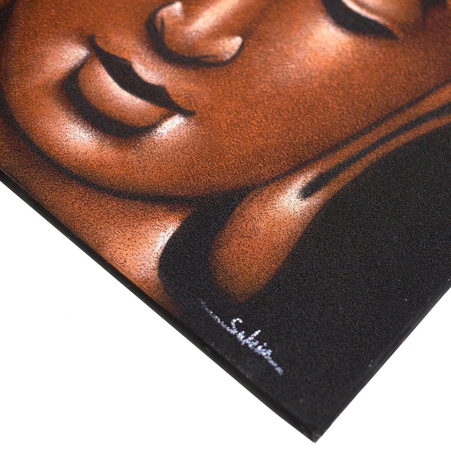 Buddha Painting - Copper Sand Finish – detail view