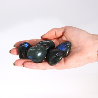 Madagascar Labradorite Hearts Stone (approx 25gm 40mm) – lifestyle shot
